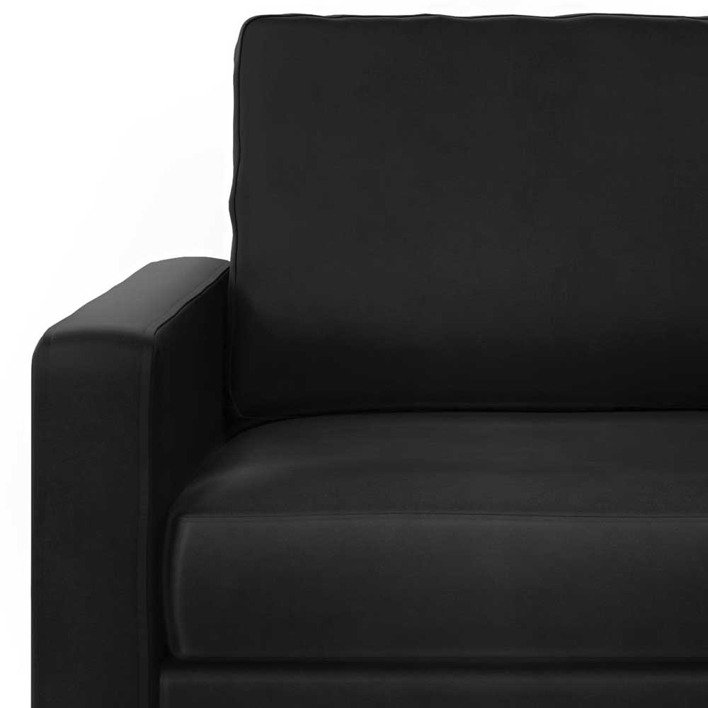 Kunstleder Sofa Frenanda in Schwarz mit Taschenfederkern Polsterung