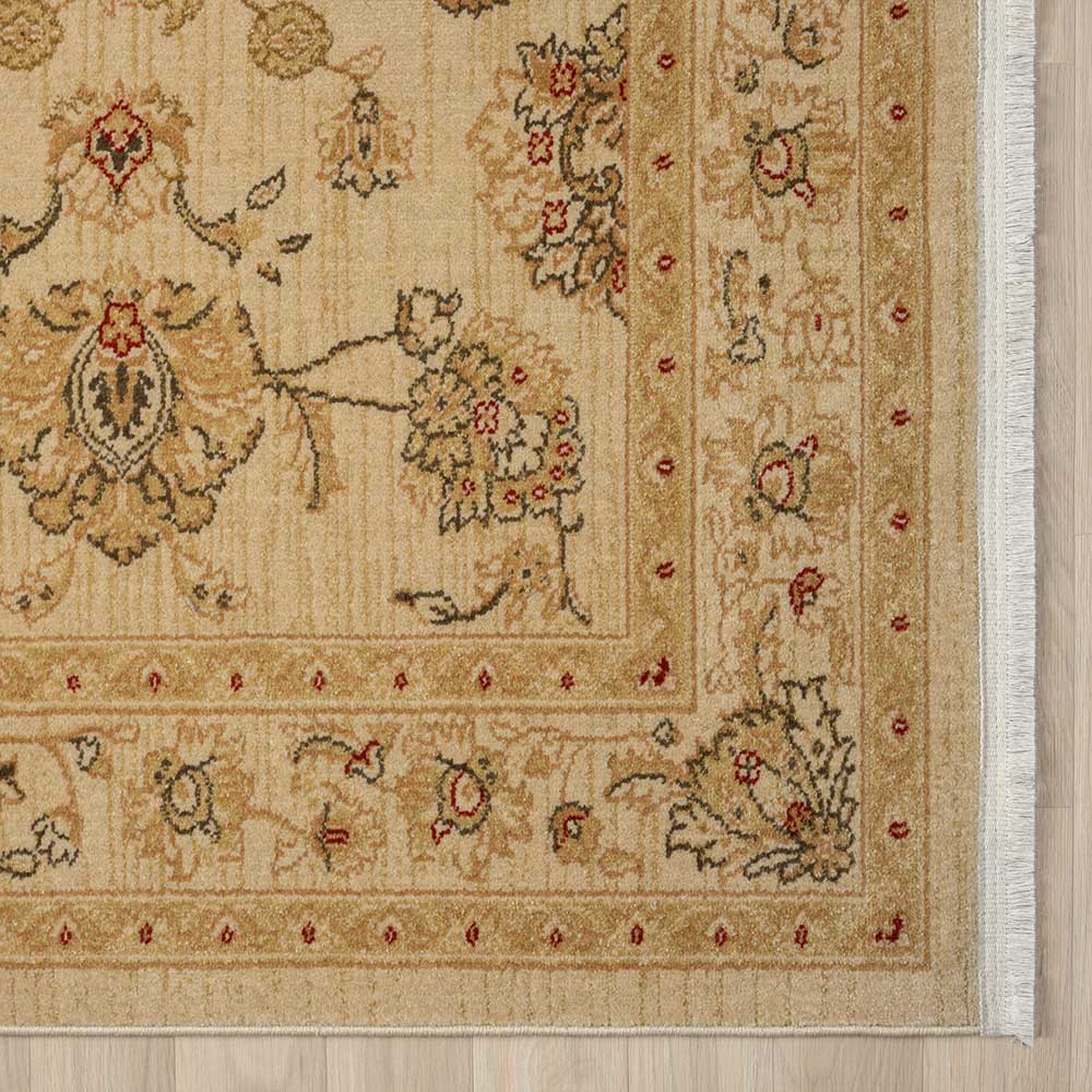 Teppich floral Bampoka im orientalischen Stil in Beige & Creme