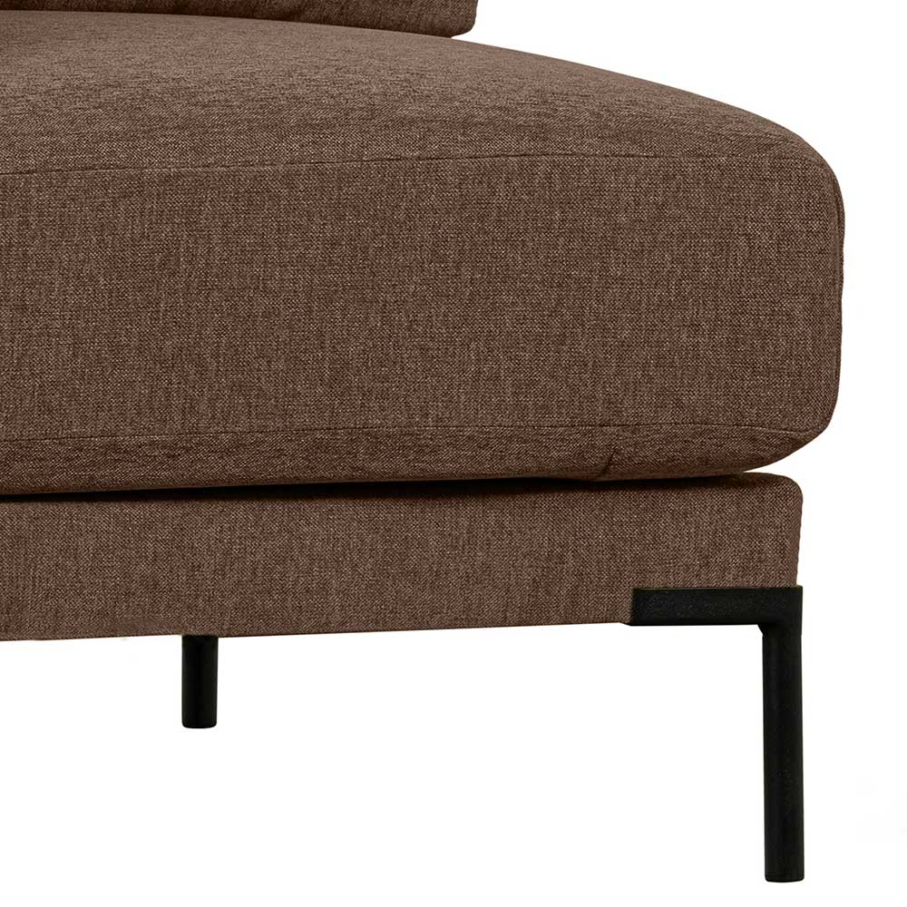 Eckelement Modul Sofa Rio in Braun mit Vierfußgestell aus Metall