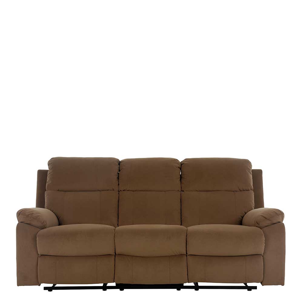 Modernes Relaxsofa Baltea in Braun mit drei Sitzplätzen