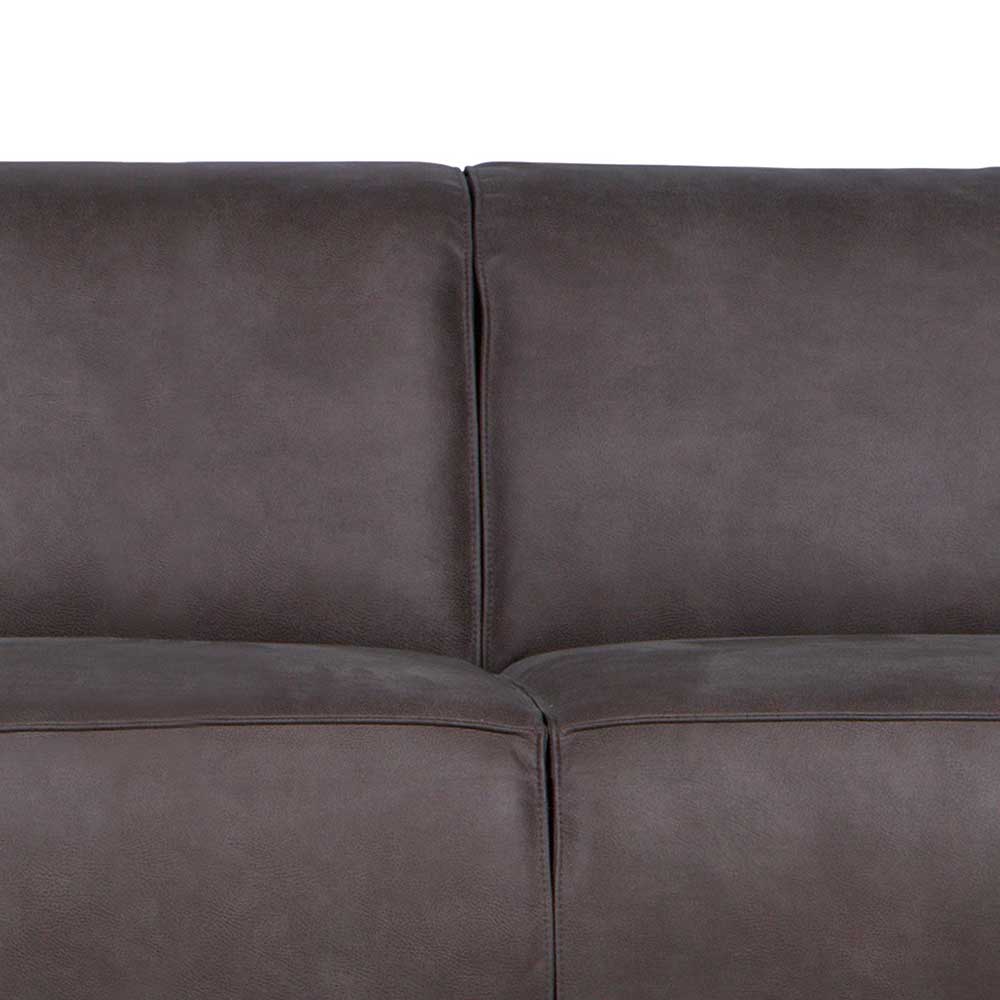 Dreisitzer Couch Bakra in Grau Recyclingleder 230 cm breit