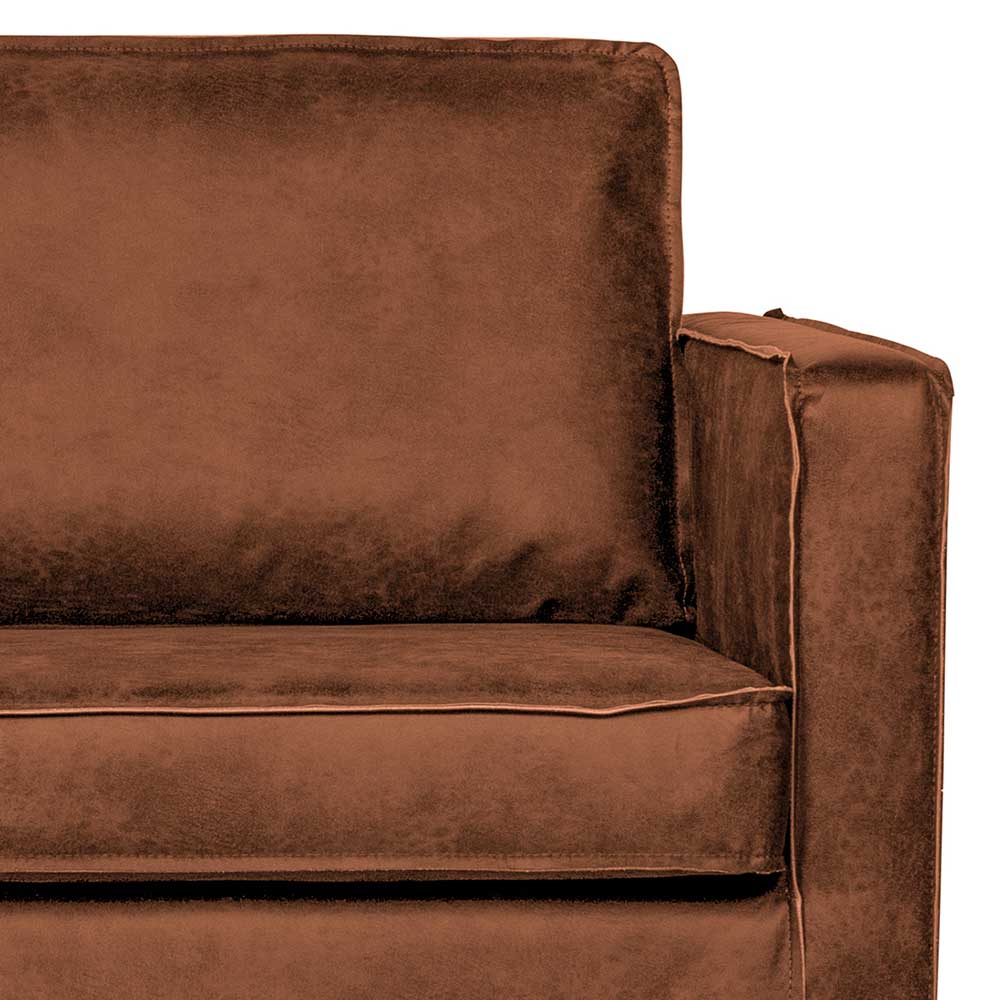 Recyclingleder Recamiere Vuletta in Cognac Braun 85 cm hoch