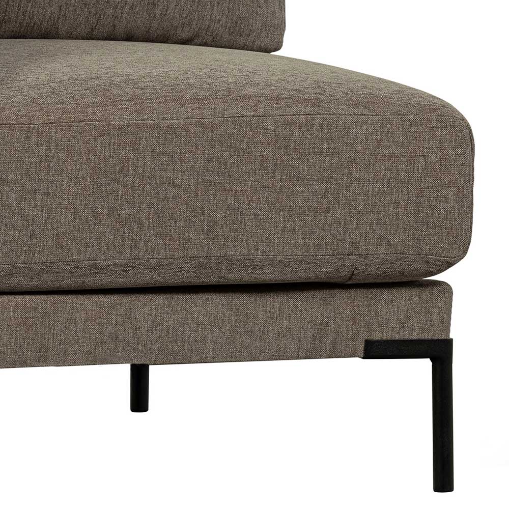 Eckelement Modul Sofa Udjaca in Taupe mit Vierfußgestell aus Metall