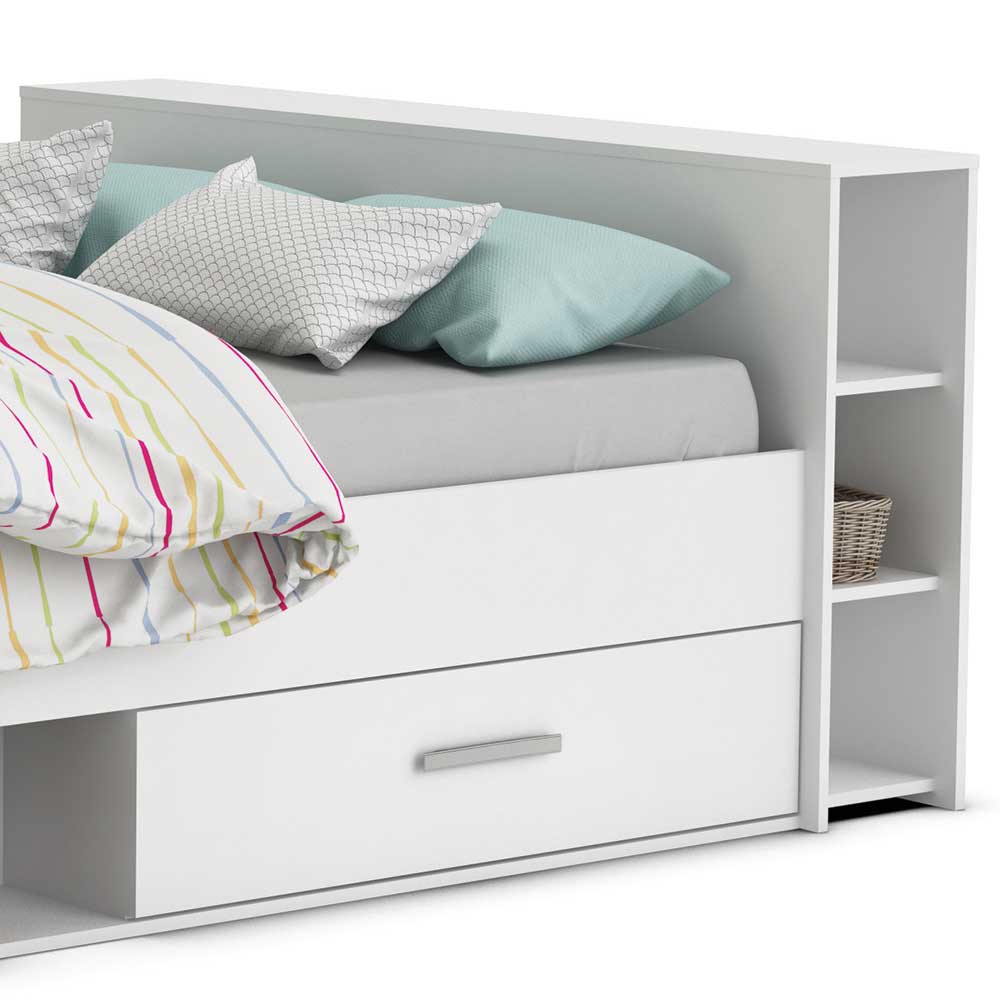 Franzoesisches Bett Hansina in modernem Design mit viel Stauraum