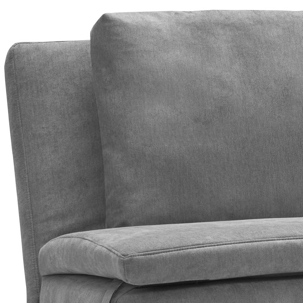 Ausklappbares Sofa Goyas in Grau aus Microvelour und Eichenholz