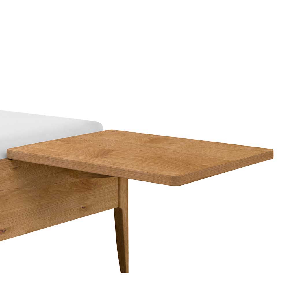 Wildeiche Massivholz Doppelbett Adrano in modernem Design optional mit Ablagen