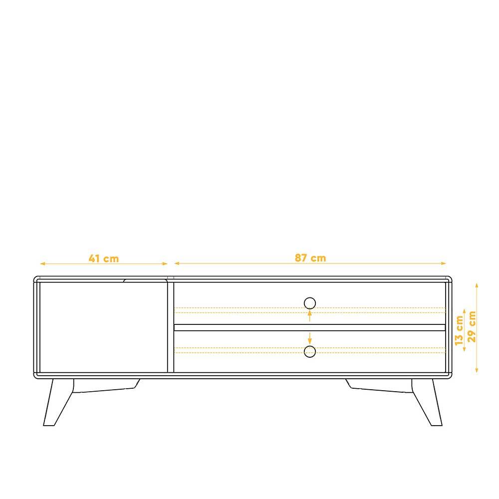 TV Phonoschrank Triancova in Weiß und Wildeiche modern