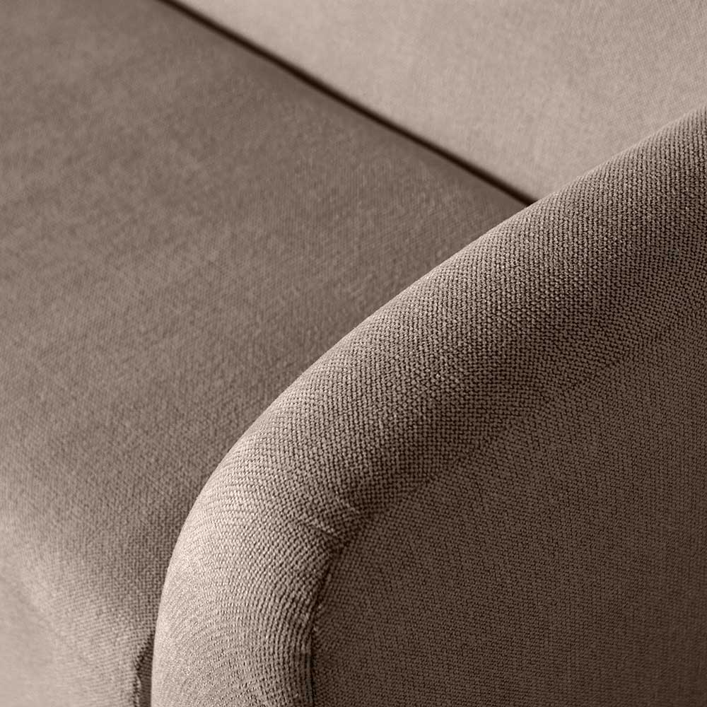 Skandi Design Polstersofa Masure in Hellbraun aus Chenillegewebe