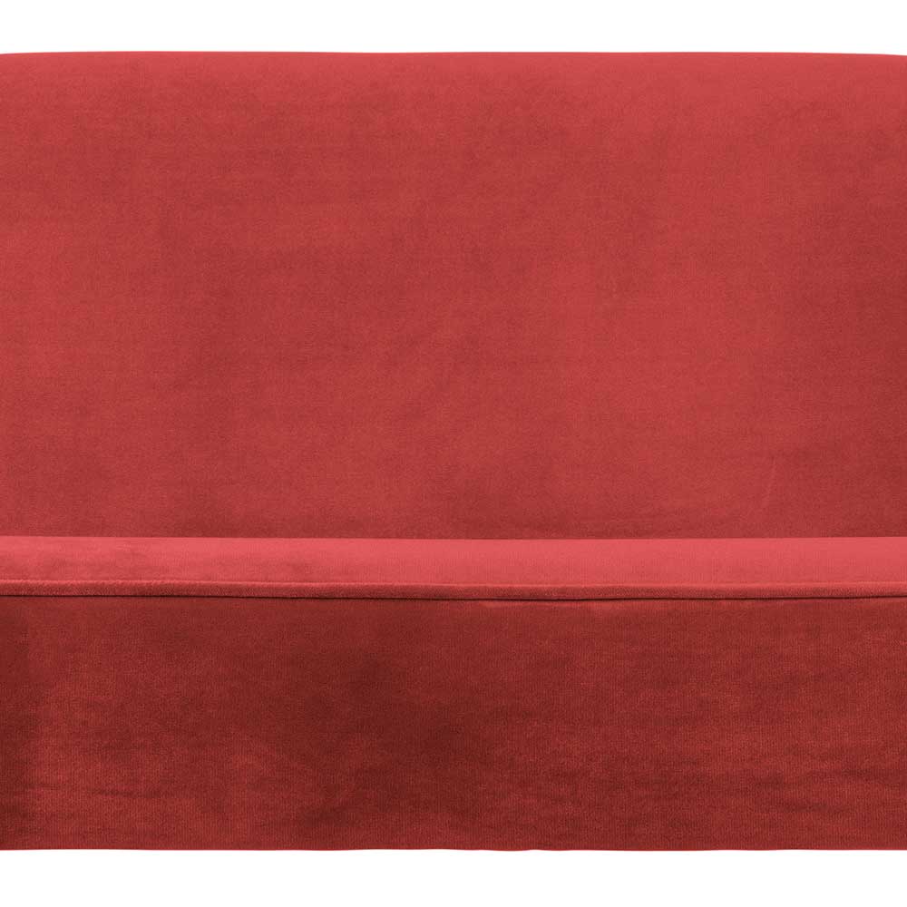 Zweier Sofa Alice in Rot Samt im Retrostil