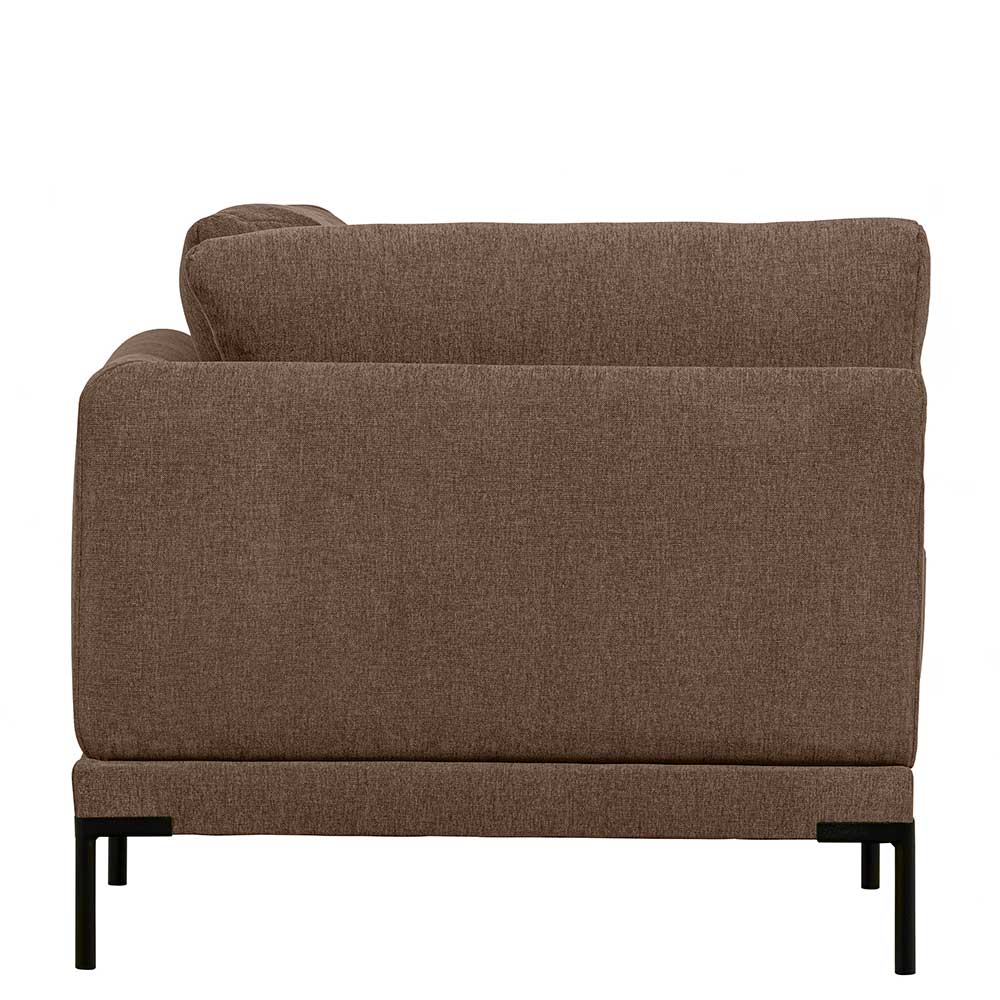 Eckelement Modul Sofa Rio in Braun mit Vierfußgestell aus Metall