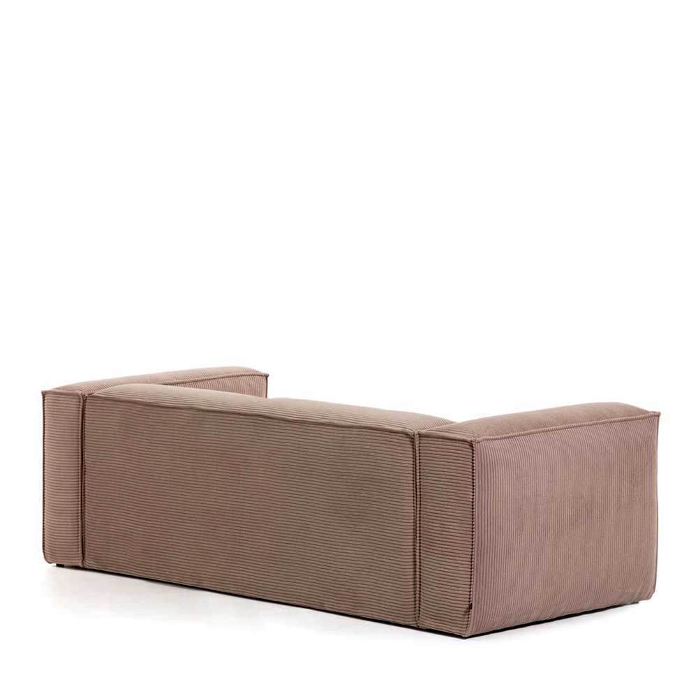 Dreisitzer Couch Annelie in Rosa mit Cord Bezug