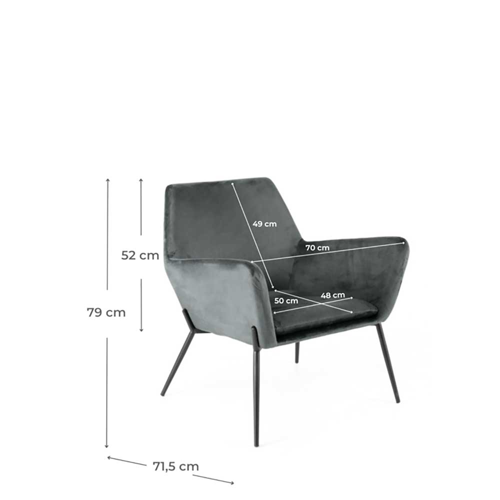 Lounge Sessel Barria in Anthrazit und Schwarz mit Gestell aus Metall