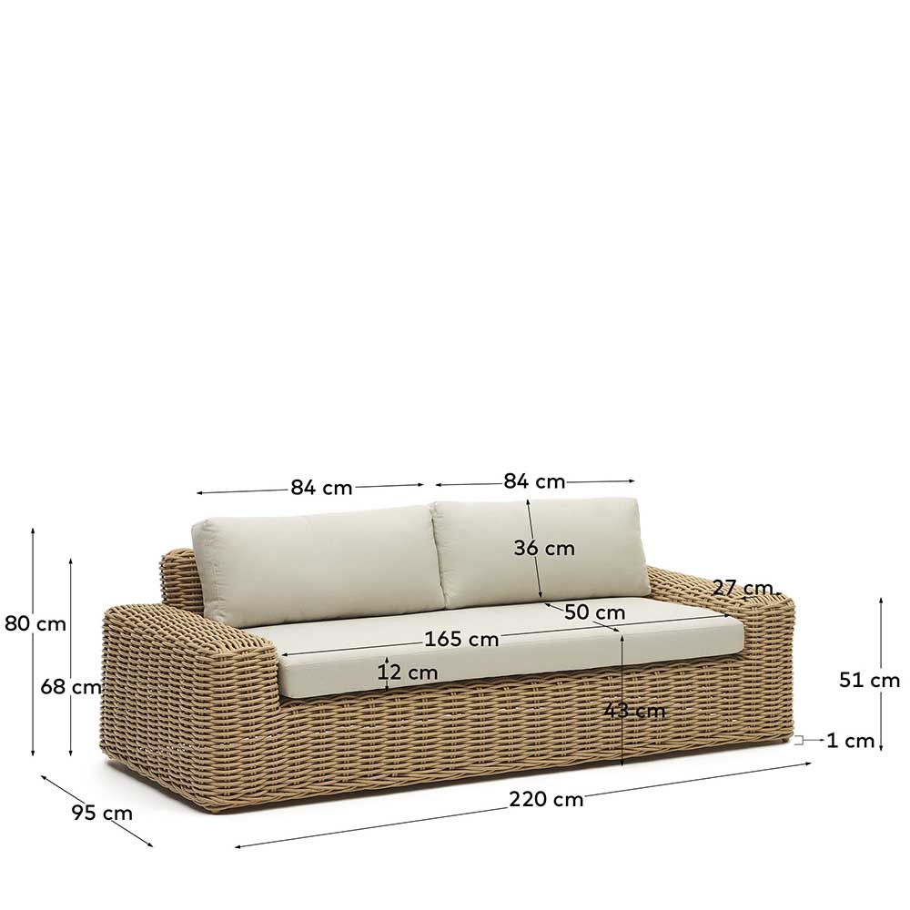 Kunstrattan Sofa Galveston in modernem Design 220 cm breit