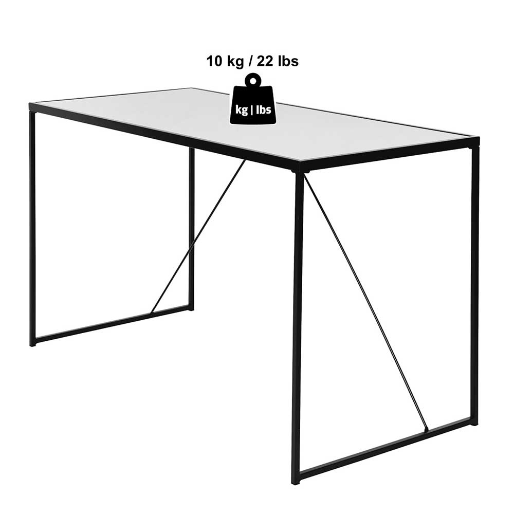 Schreibtisch Igliov in modernem Design aus Stahl und Glas