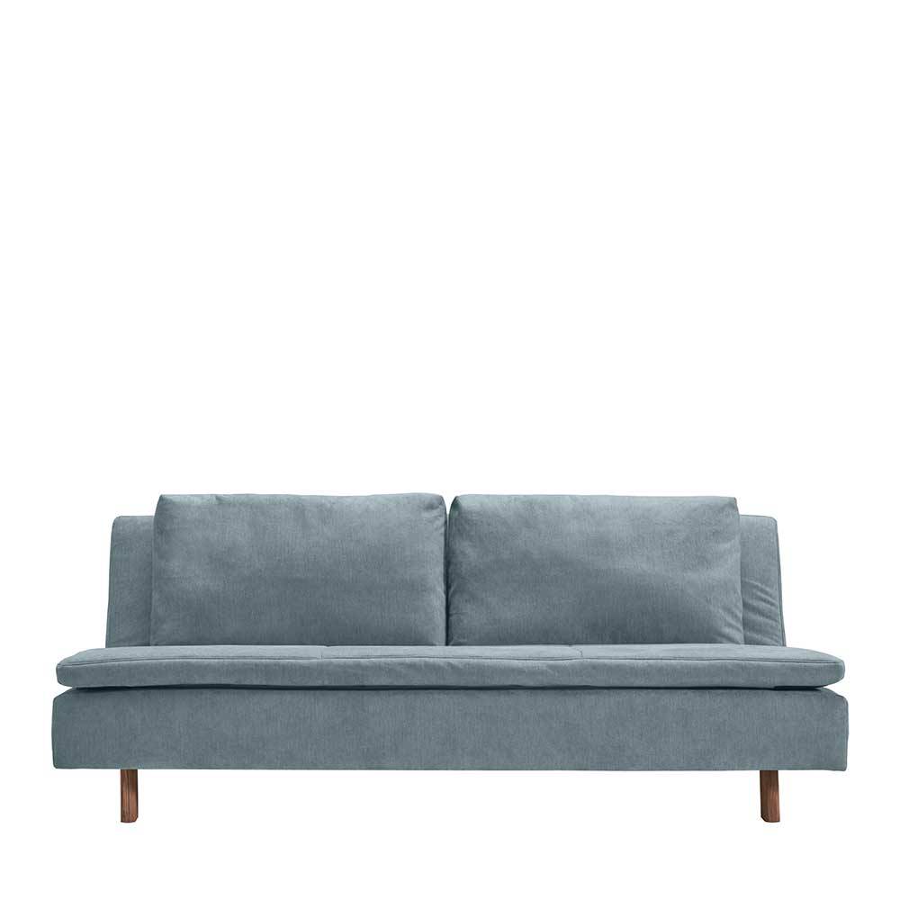 Hellblaues Schlafsofa Finora mit Rücken Klappmechanik 205 cm breit