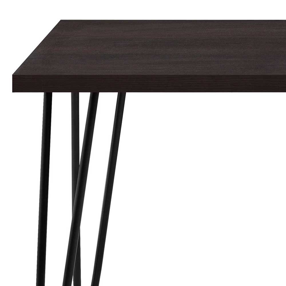 Wohnzimmer Tisch Olbran in Eiche dunkelbraun und Schwarz 107 cm breit