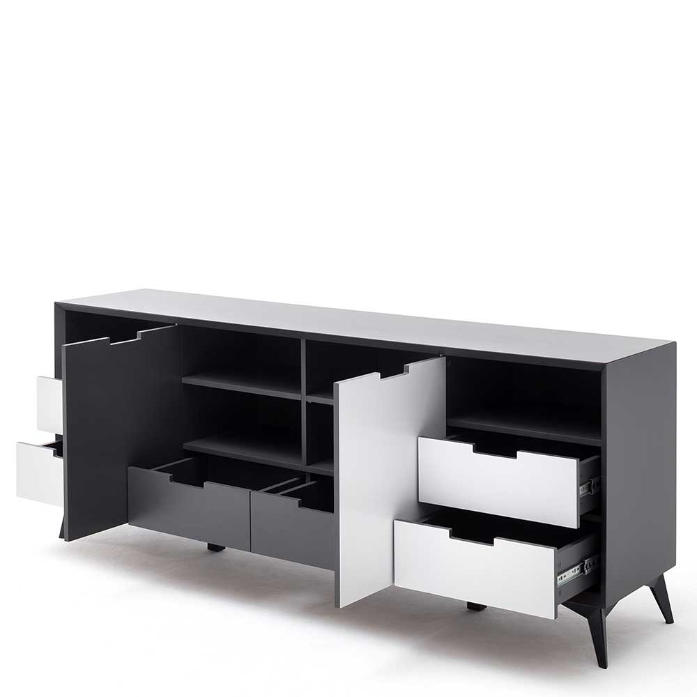 Sideboard Ucraivo in Grau und Weiß mit Wechselfront