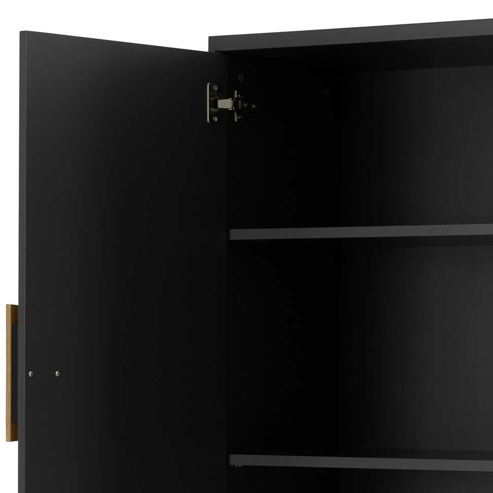 Highboard Edeline in Schwarz und Eiche im Skandi Design