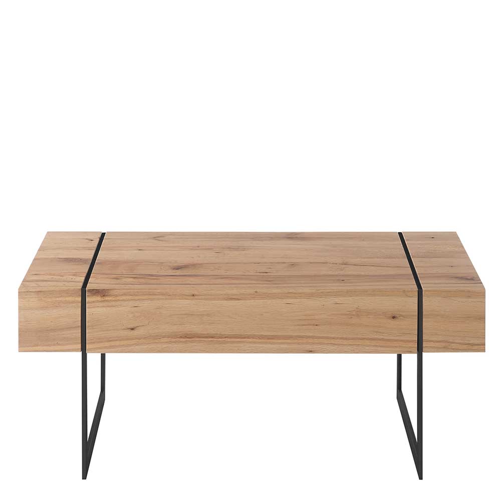 Sofatisch modern Ascardos 110 cm breit in Asteichefarben & Schwarz