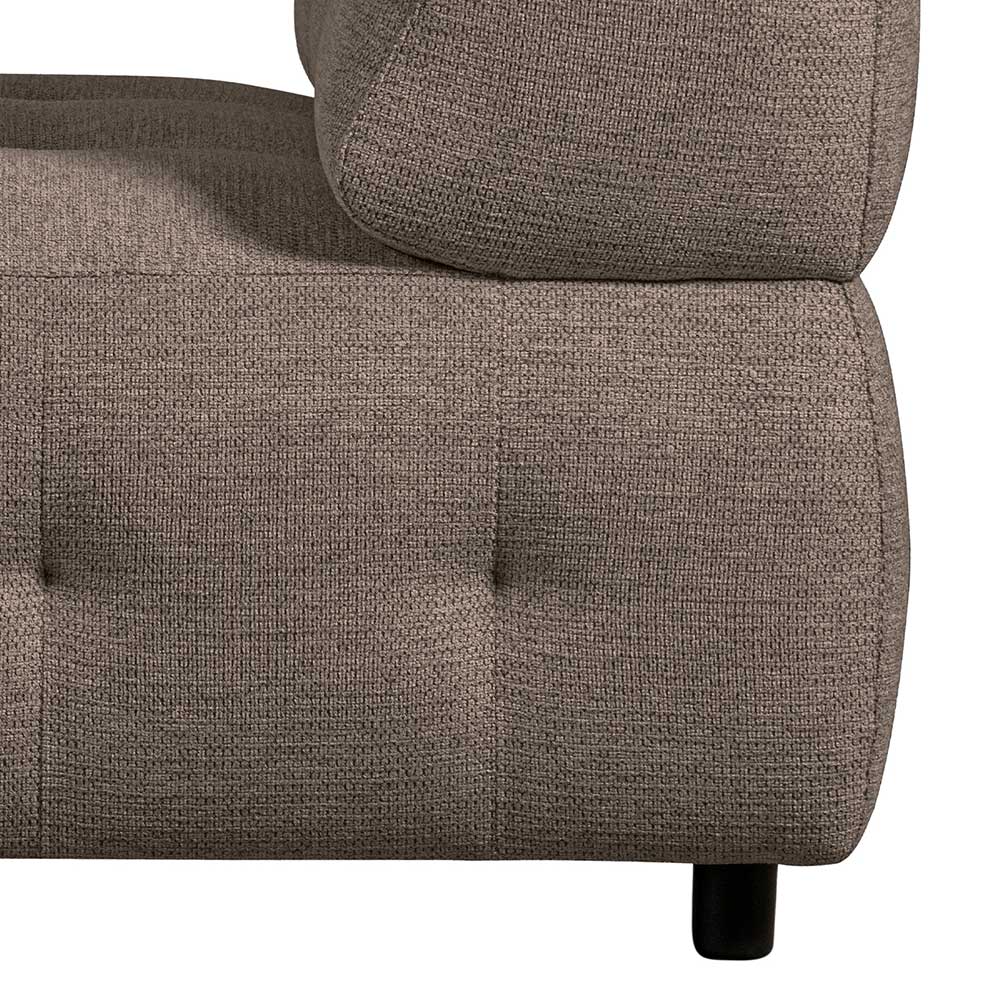 Einsitzer Couch Element Tampa in Graubraun mit Chenille Bezug