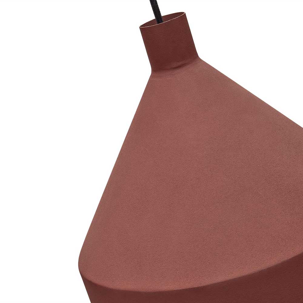 Metall Pendelleuchte Vioriga in Terracotta im Skandi Design