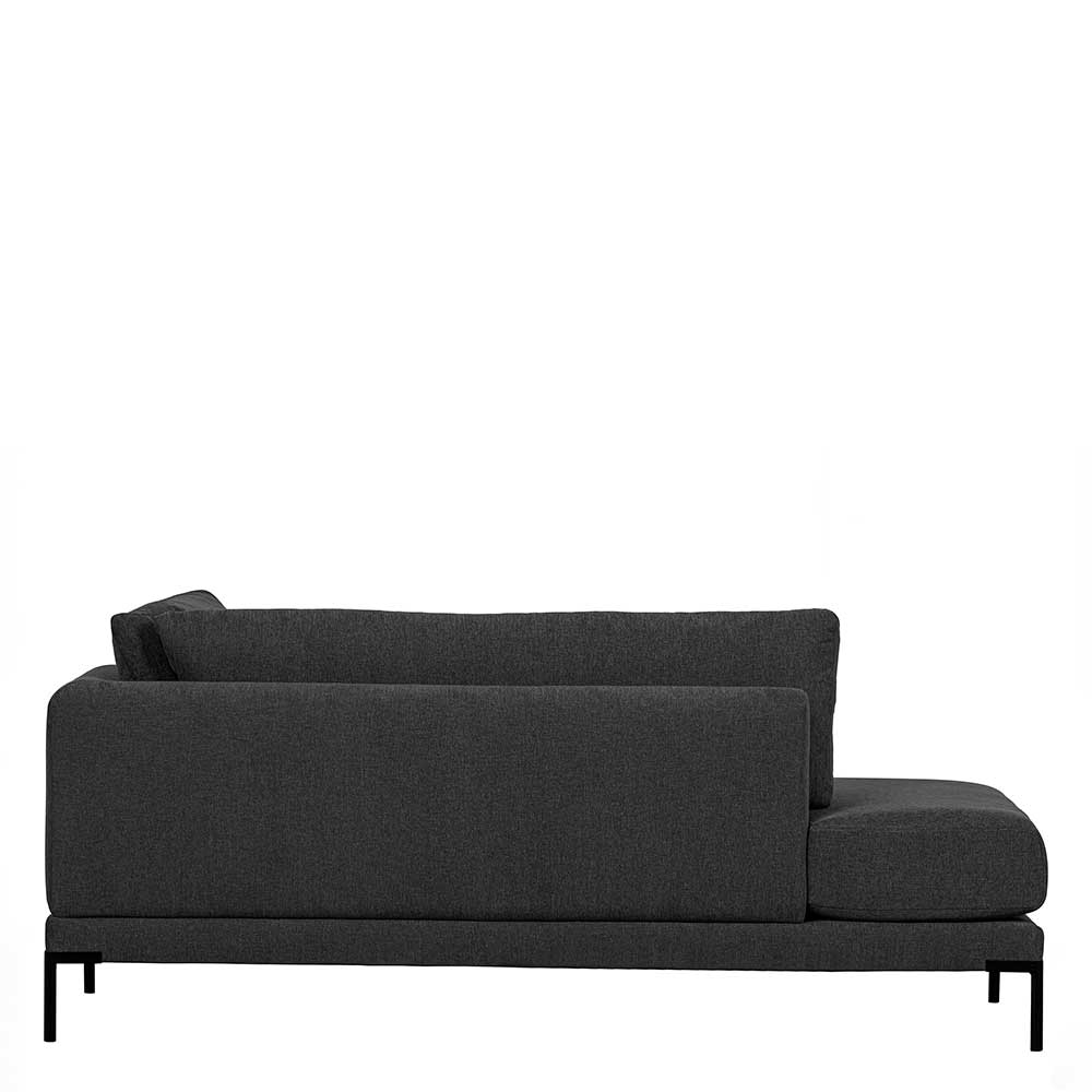 Modulcouch Chaiselongue modern Duffy in Dunkelgrau 200 cm breit