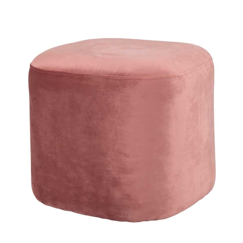 Velours Sitzpouf Tselesto in Altrosa modern