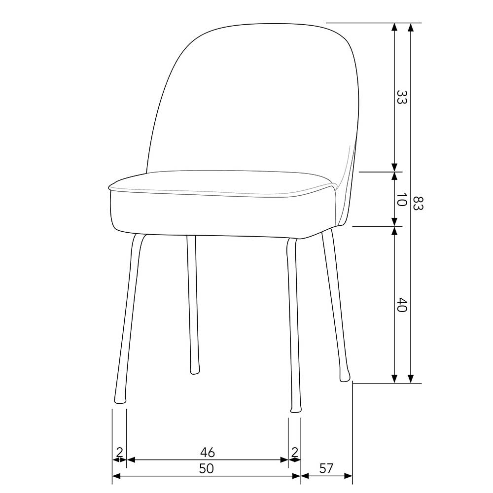 50 cm Sitzhöhe Stühle Merkur in Graugrün mit Gestell aus Metall (2er Set)