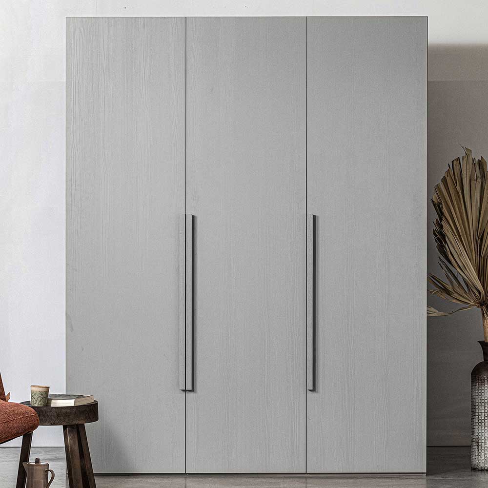 Grauer Schlafzimmerschrank Letizia im Skandi Design 165 cm breit