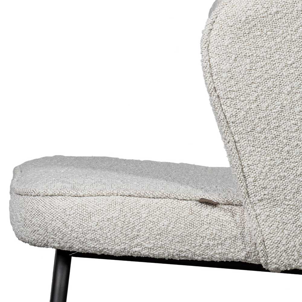 Boucle Esstisch Stühle Kuraico in Cremefarben 60 cm breit (2er Set)