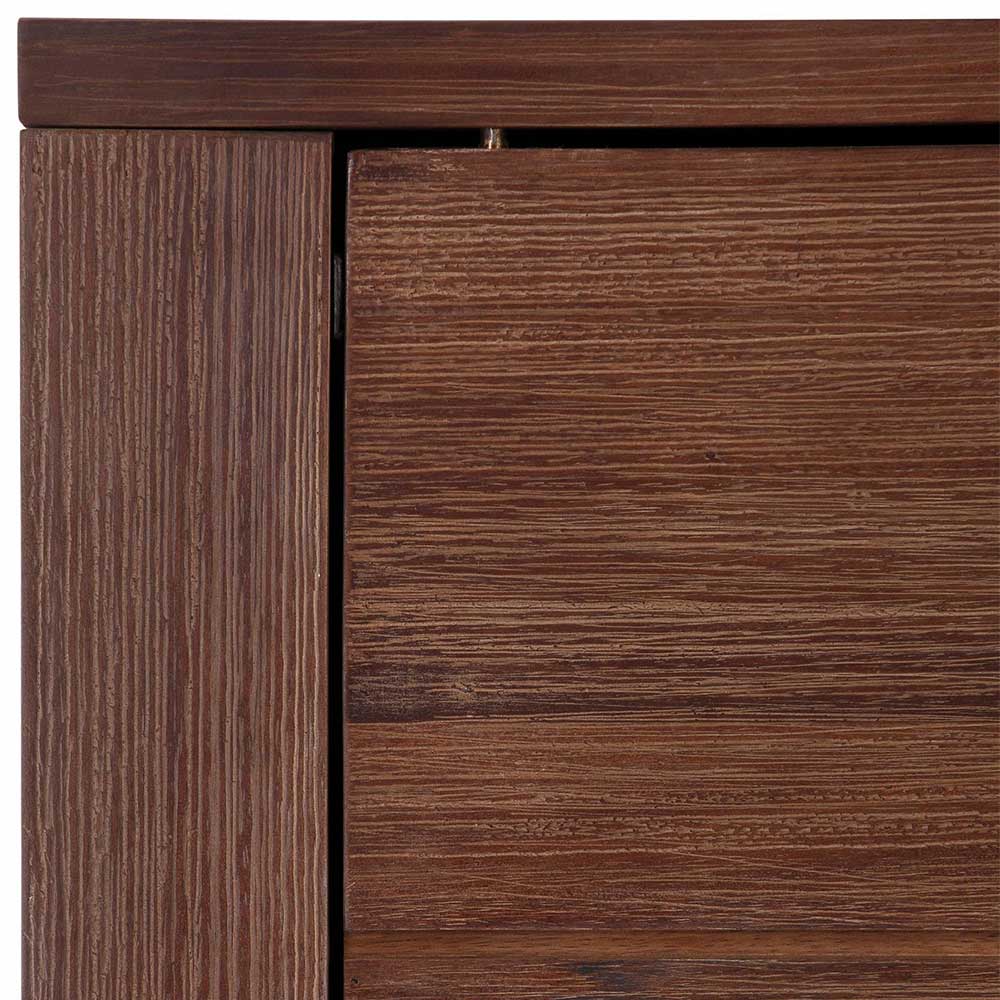 Akazie Massivholz Highboard Tuvian mit Schiebetüren 100 cm breit