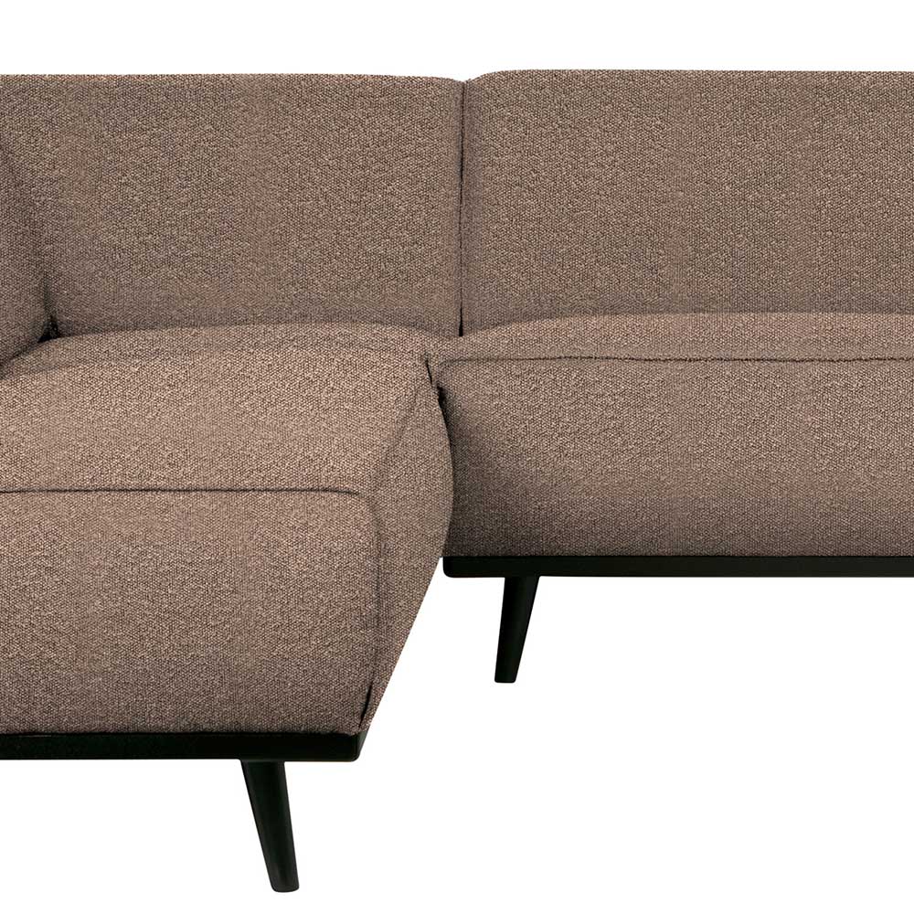 Ecksofa Dattilo in Hellbraun mit 45 cm Sitzhöhe