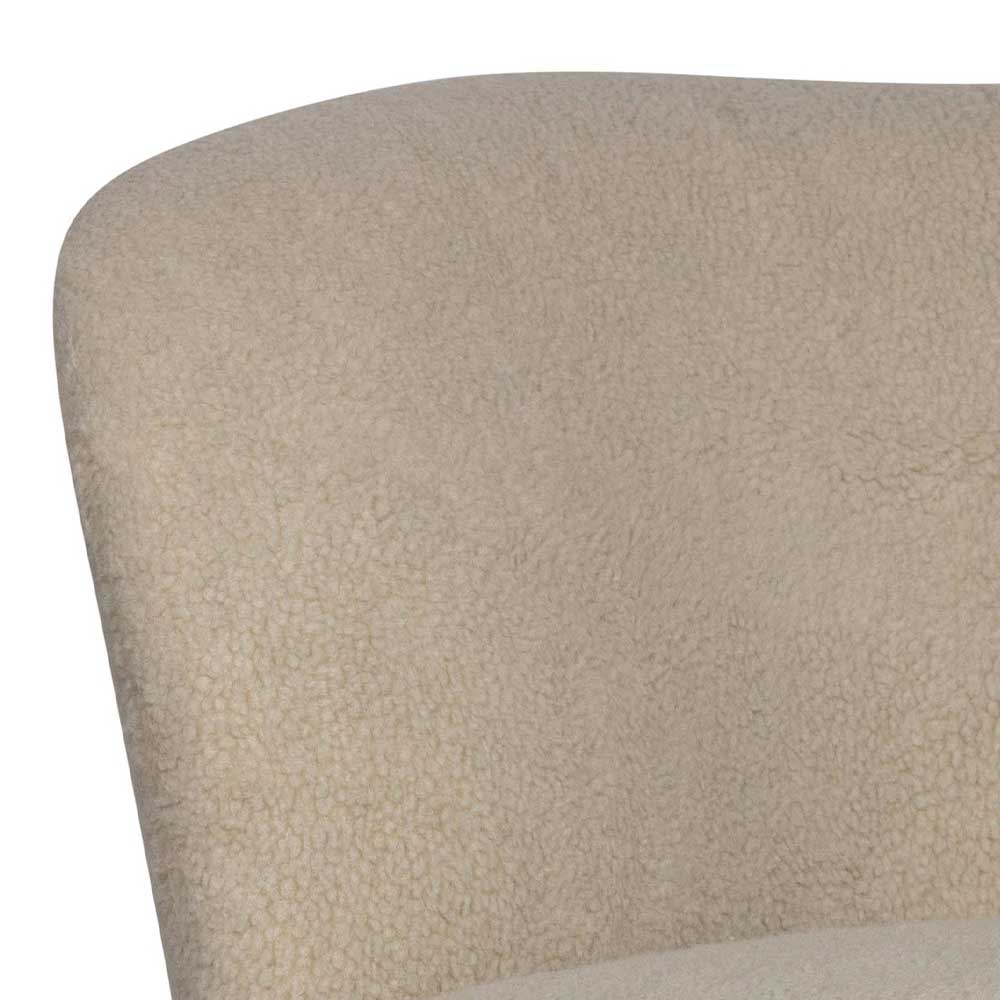 Kleines Lounge Sofa Xeny in Offwhite aus Webplüsch