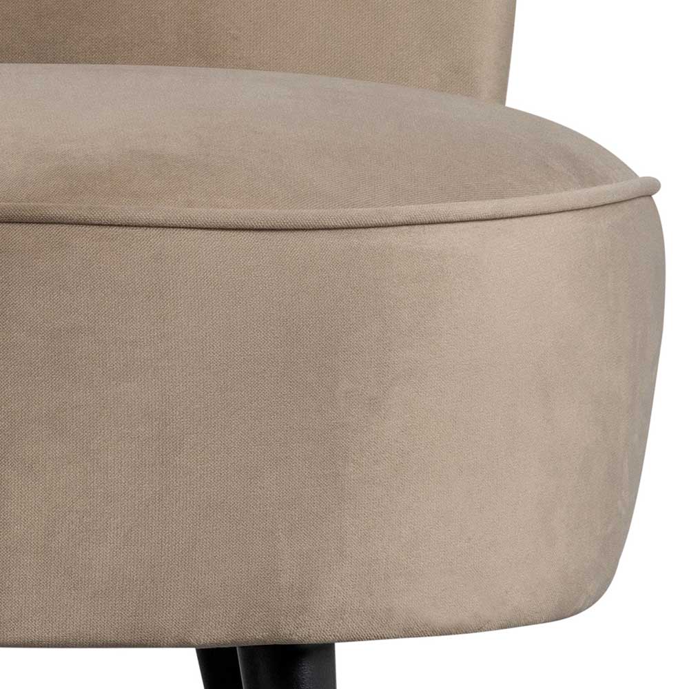 Lounge Sofa Garcia in Khaki Samt mit einem Sitzplatz