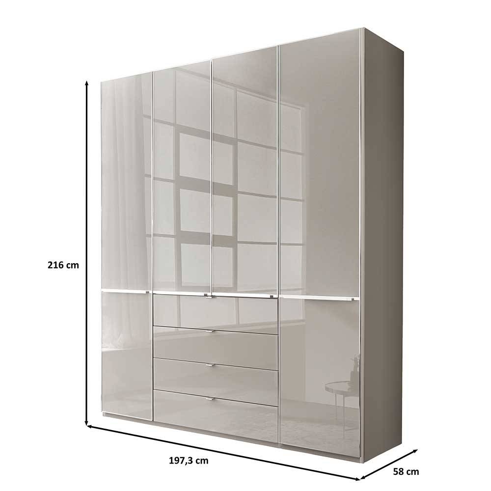 Kleiderschrank modern Voscona in Hellgrau 216 cm hoch