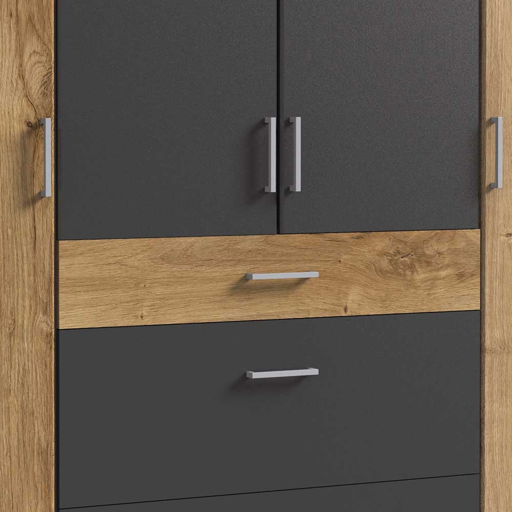 Drehtürenkleiderschrank Ruamantico in modernem Design 179 cm breit