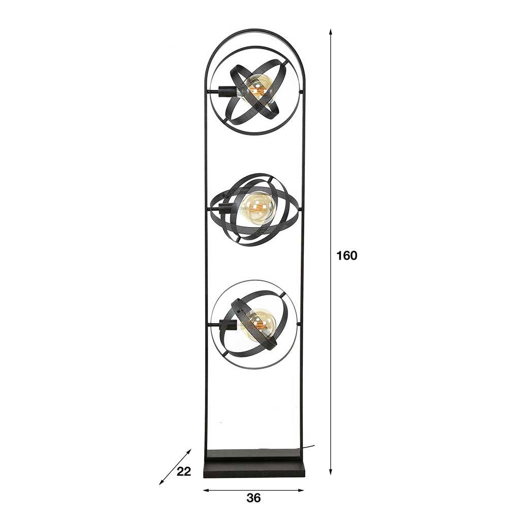 Stehleuchte Korsika in Schwarz aus Metall