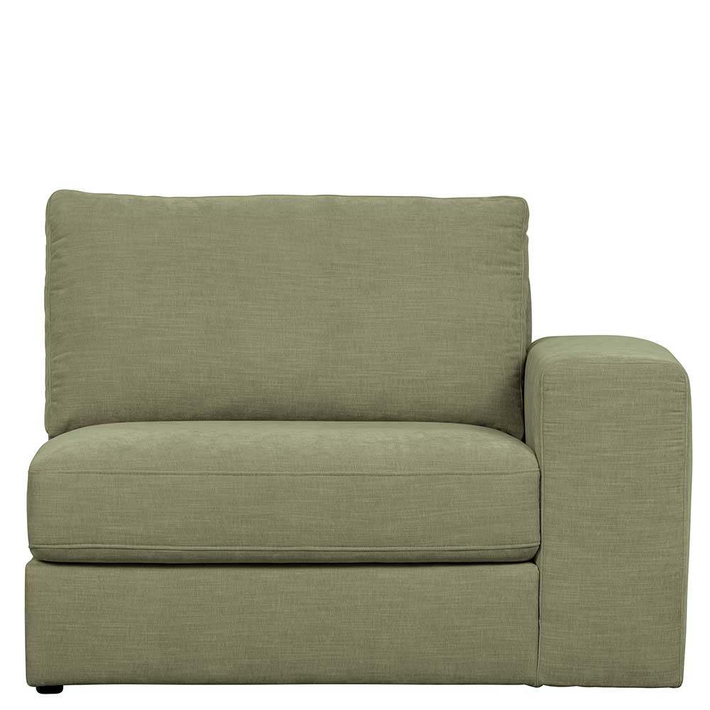 Couch Element mit Armlehne rechts Karyon in Graugrün - Modulsofa