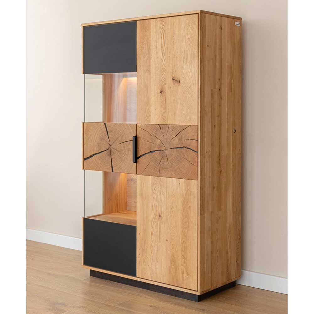 Highboard Lakosion mit LED Beleuchtung und Metallgriffen