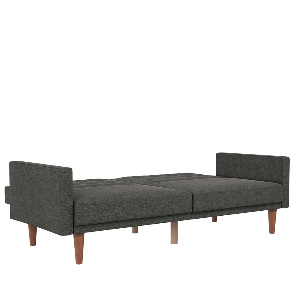 Graues Dreisitzer Sofa Bai mit Schlaffunktion im Retrostil