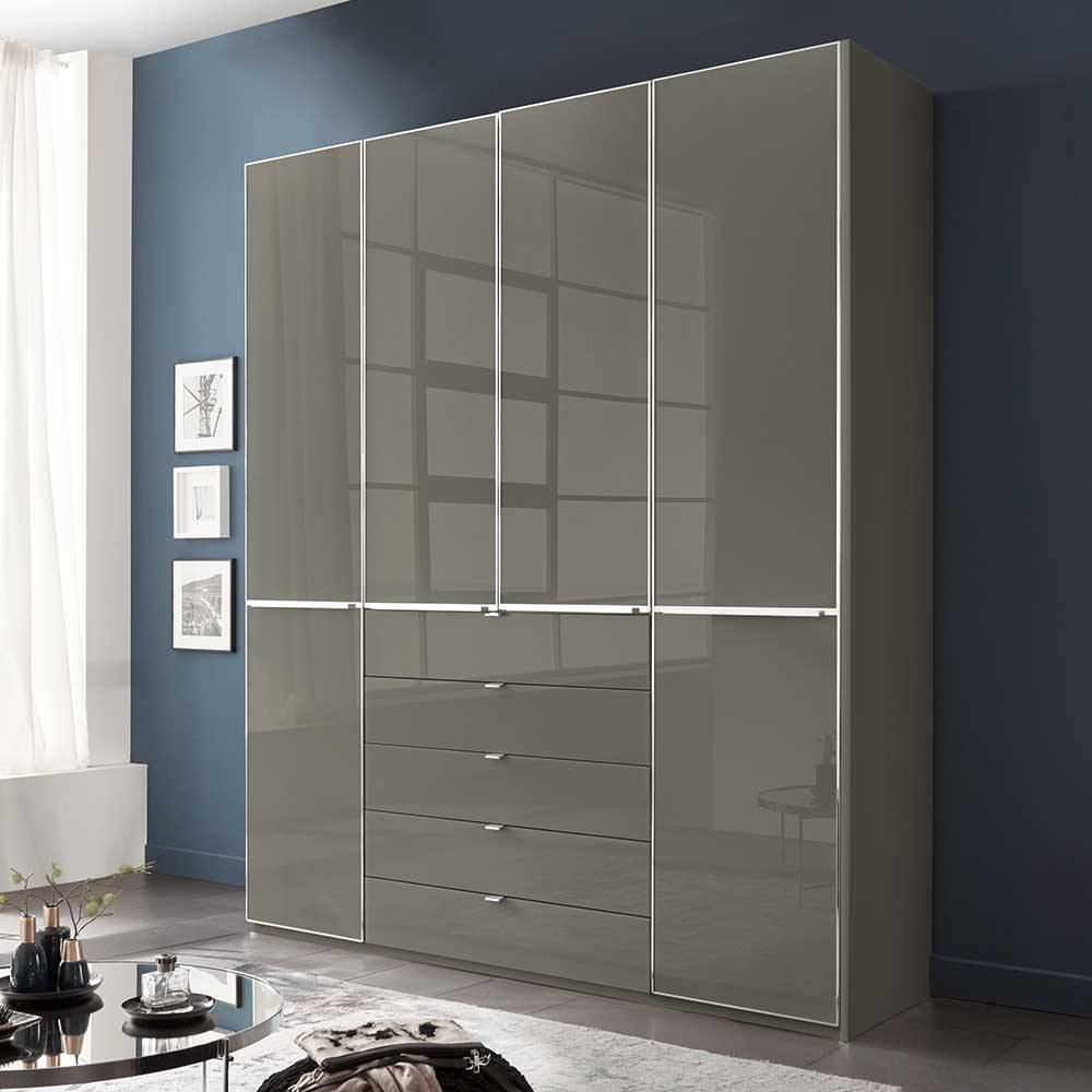 Brauner Schlafzimmerschrank Boplaroma Front glasbeschichtet in modernem Design