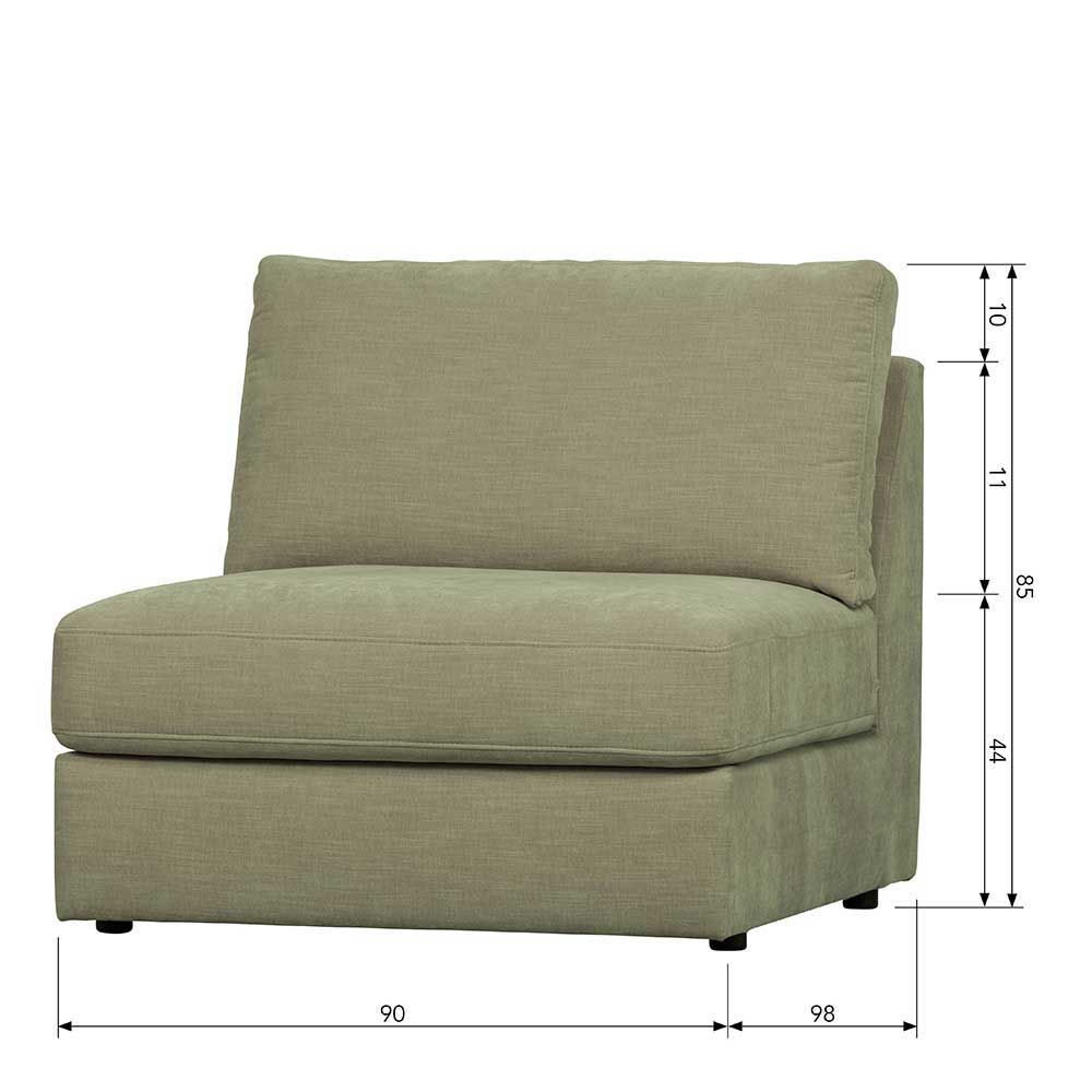 Modernes Modul Sofa Karyon in Graugrün mit drei Sitzplätzen