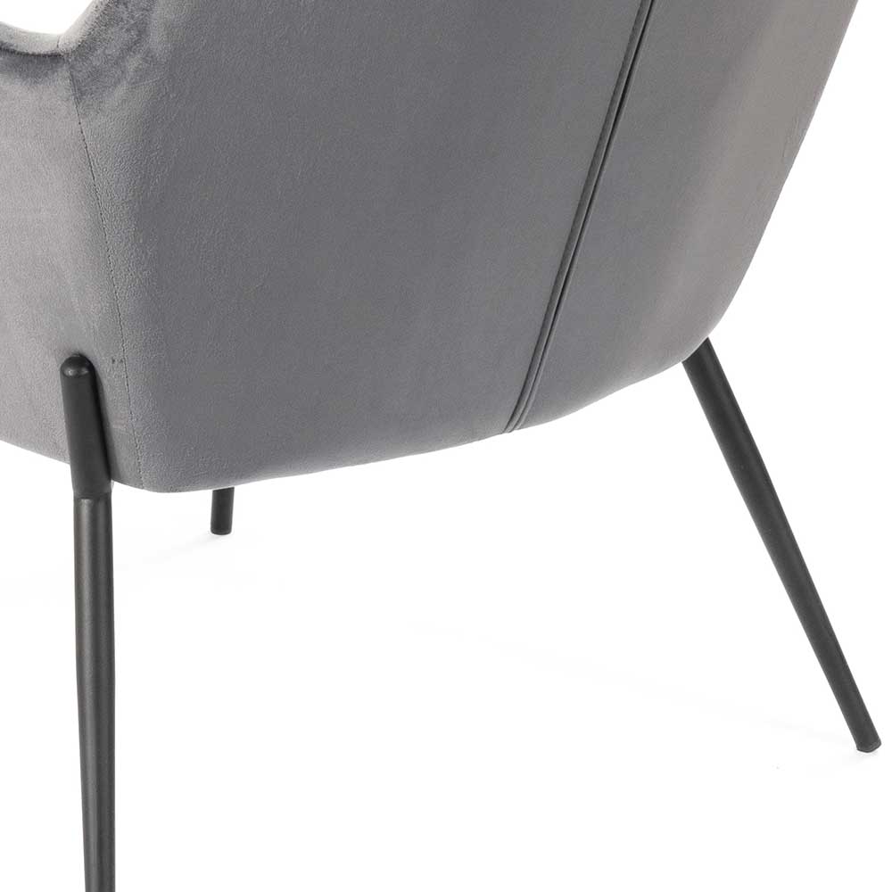 Lounge Sessel Barria in Anthrazit und Schwarz mit Gestell aus Metall