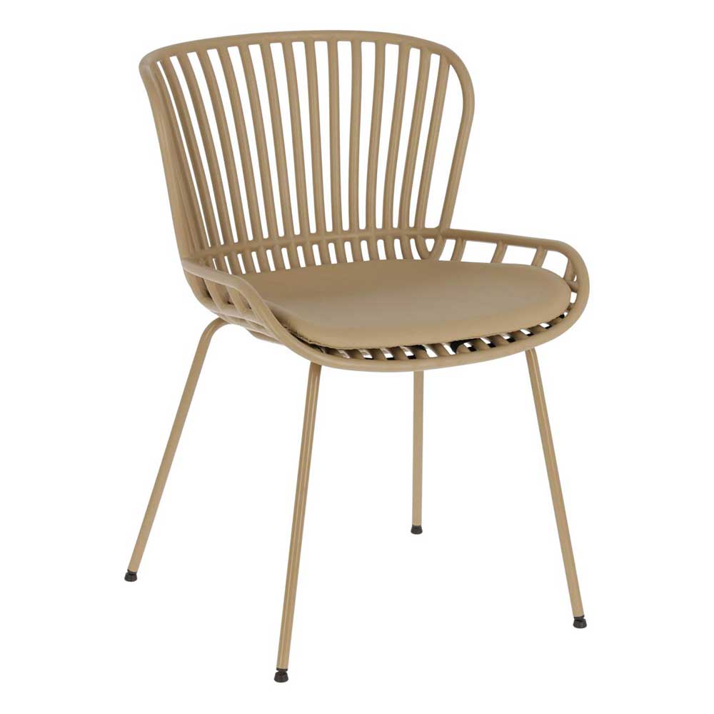 Küchenstühle modern Denima in Beige aus Kunststoff und Metall (4er Set)