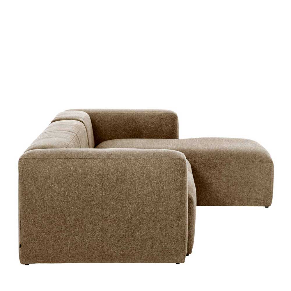 Couchlandschaft Canida in Beige aus Chenillegewebe