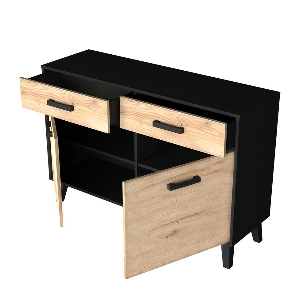 Sideboard modern Liazuria 2 Türen 2 Schubladen 85 cm hoch