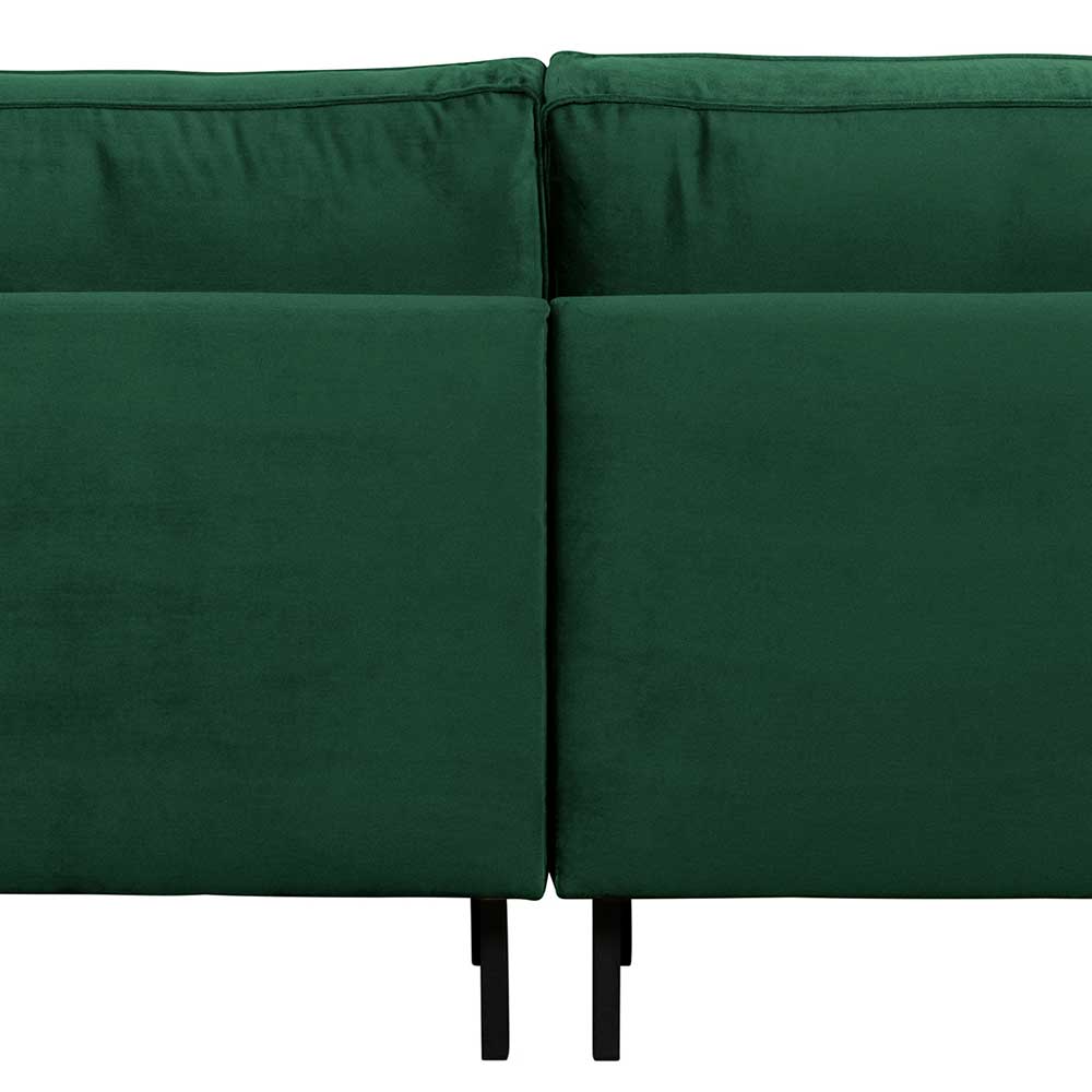 Samt Retro Couch Vagonna in Grün 275 cm breit