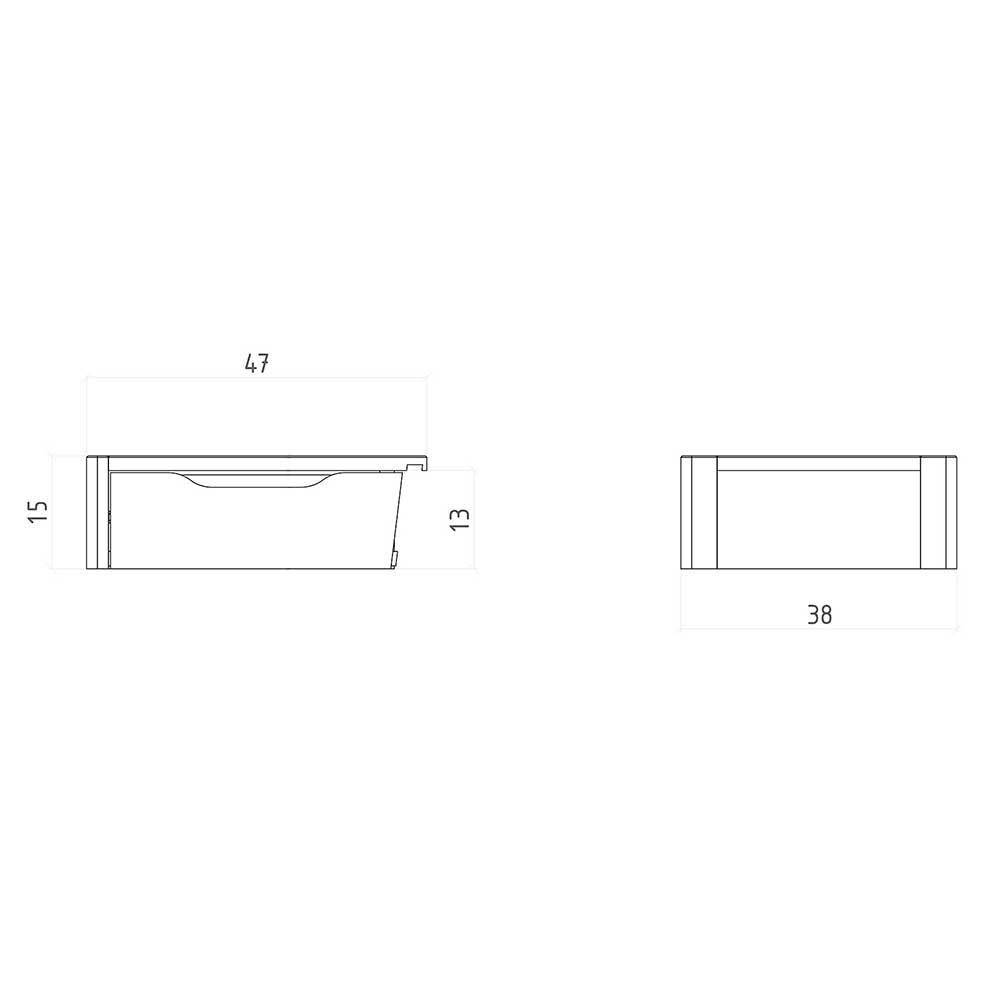 Bettgestell Rangona aus Wildeiche Massivholz in modernem Design (dreiteilig)