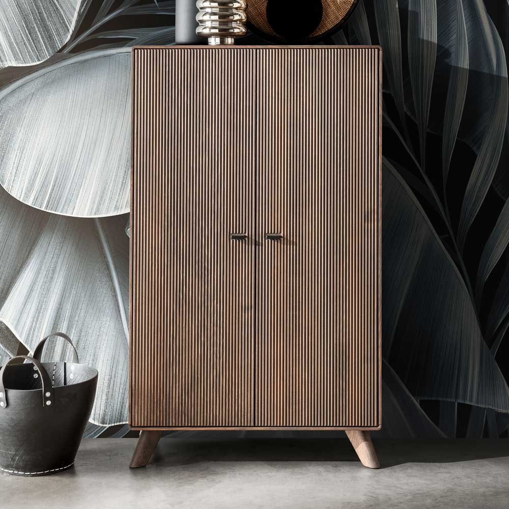 Massivholzschrank Yamashiro in modernem Design - Kernbuche braun geölt