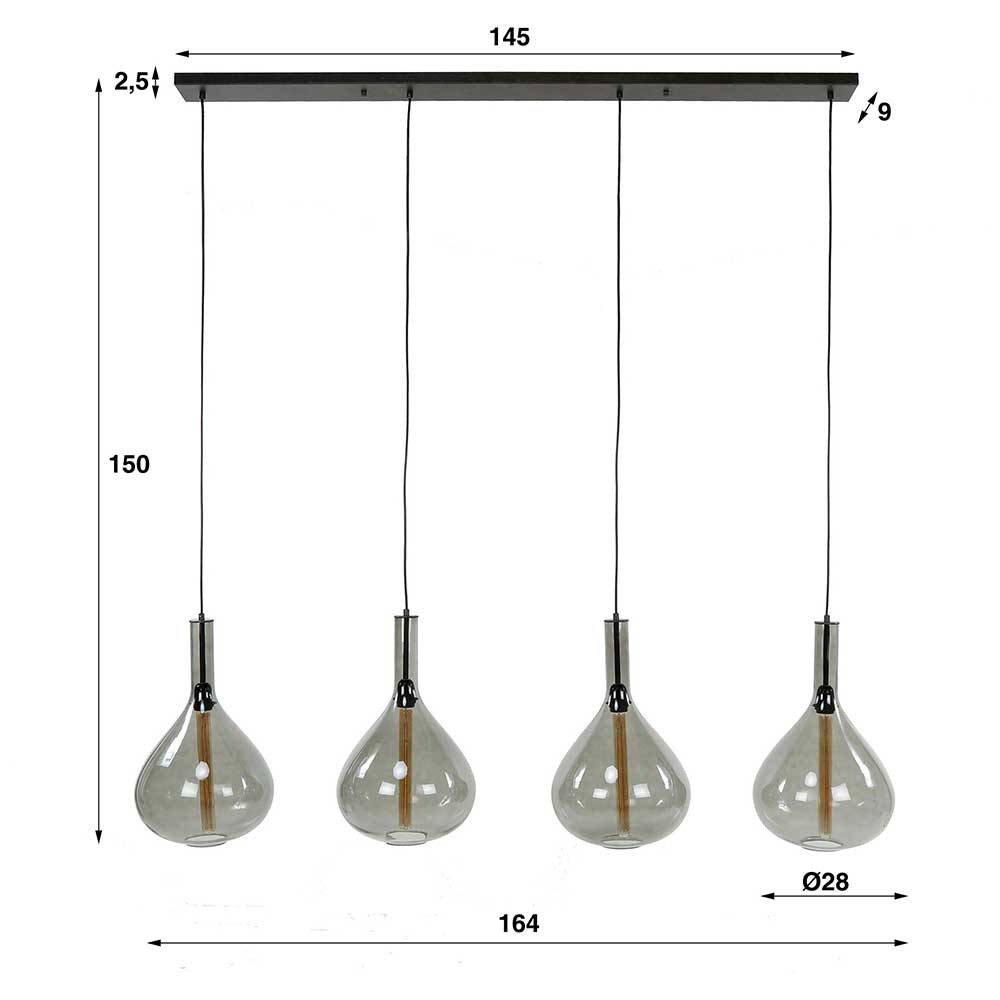 Hängeleuchte Sempra aus getöntem Glas in modernem Design